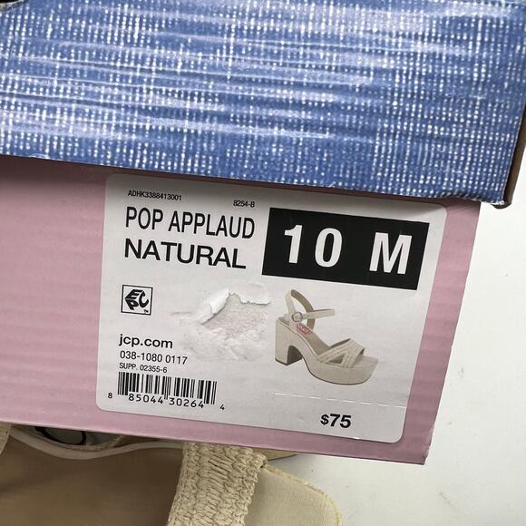 Pop Womens Applaud Heeled Sandals Natural Cream Color Size 10M - Picture 7 of 9